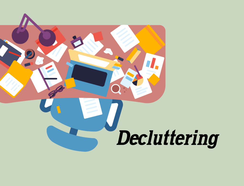 Clutter in office desk