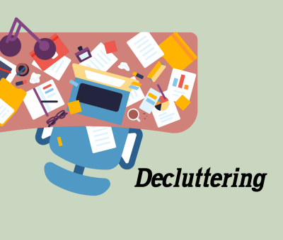 Clutter in office desk